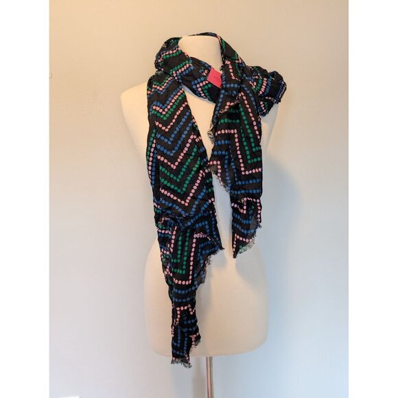 Kate Spade Chevron Dot Oblong Scarf New With Tag - Picture 1 of 4